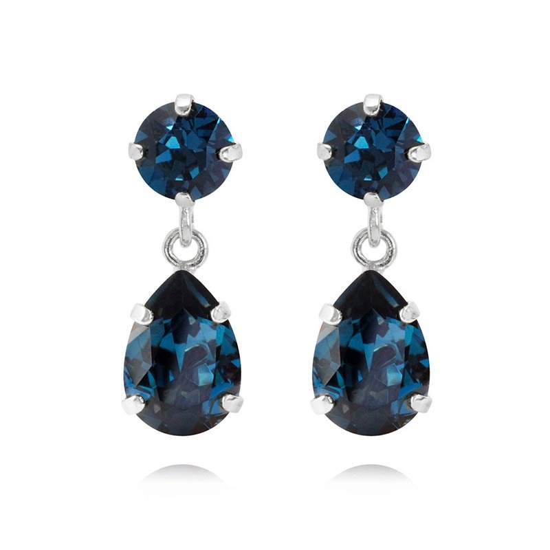 Caroline Svedbom - Mini Drop Earrings Rhodium Montana