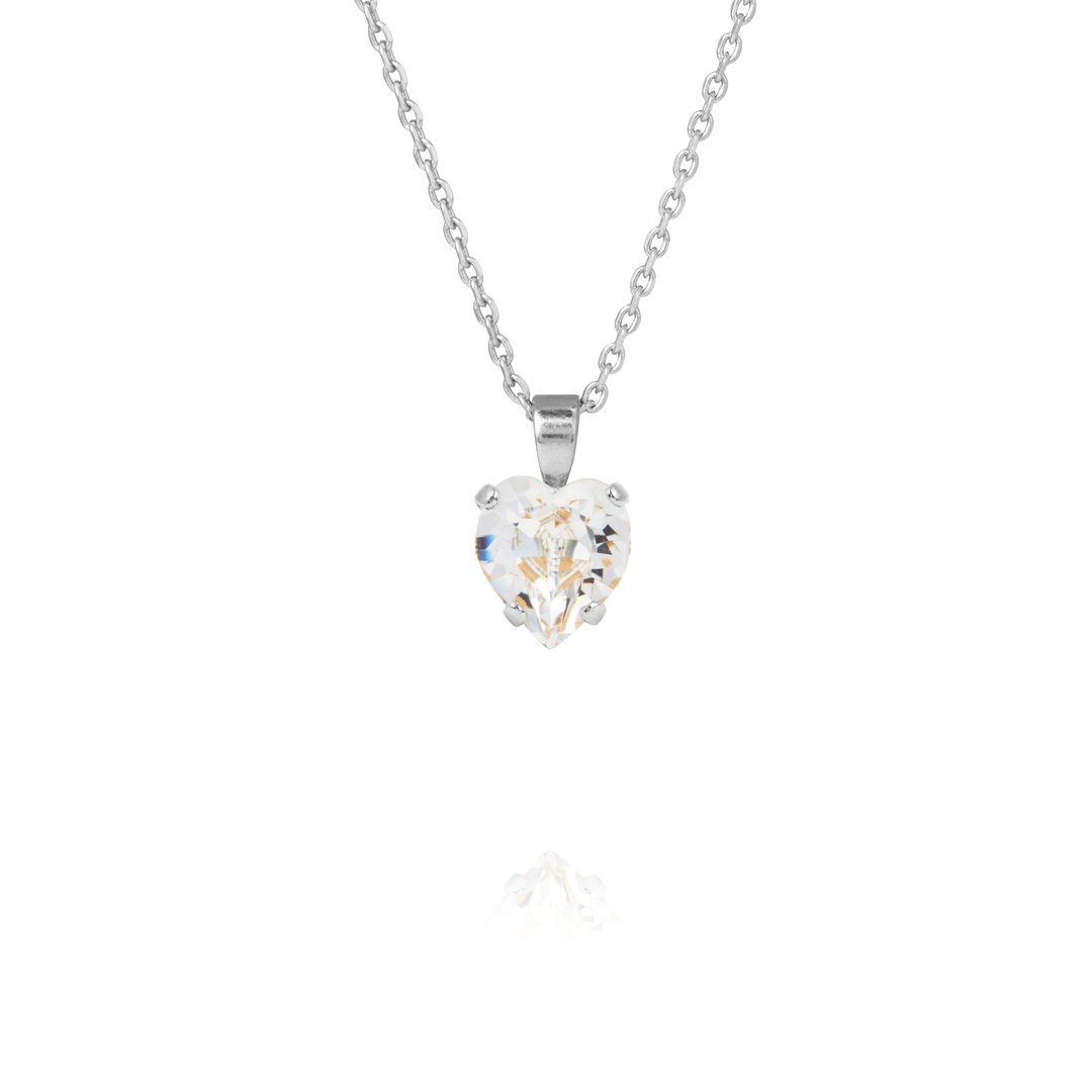 Caroline Svedbom - Heart Necklace Rhodium Crystal