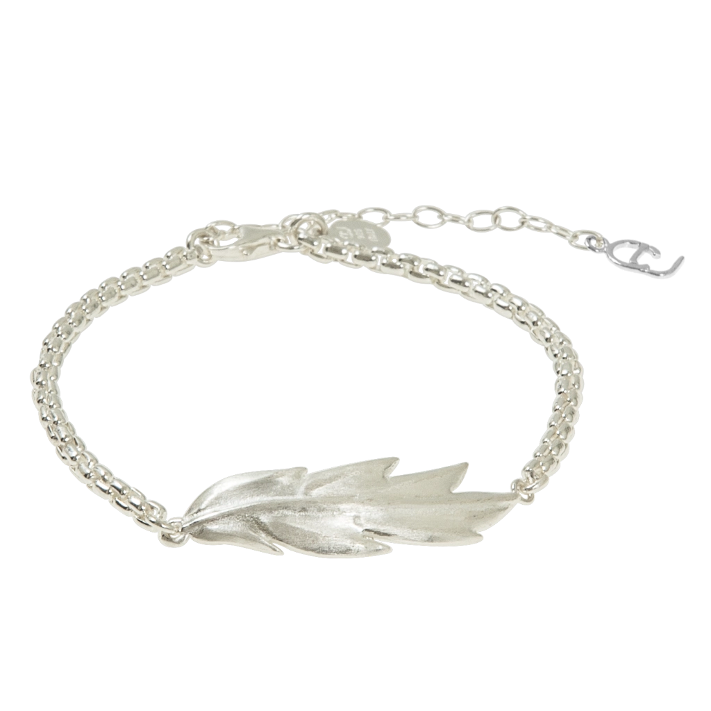 CU Jewellery - Feather/Leaf Chain Bracelet Silver