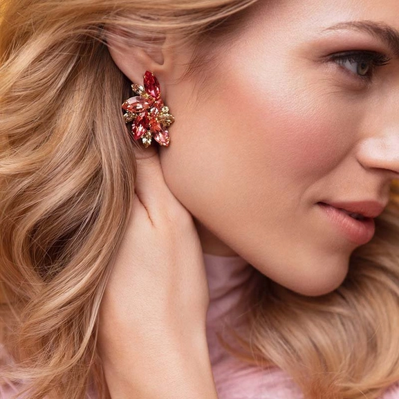 Iris Earcuff Gold Rose Peach Combo - Caroline Svedbom - Nopea toimitus ja lahjapakkaus - Nordic Spectra