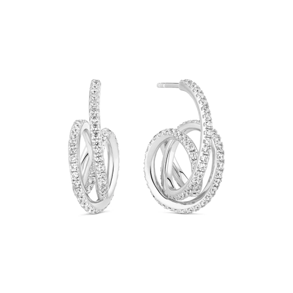 Spirale Piccolo Örhängen i silver med gnistrande Cubic Zirconia-stenar från Sif Jakobs