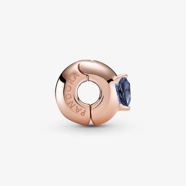 Clipberlock med Blått Hjärta Rosé - PANDORA - Snabb frakt & paketinslagning - Nordicspectra.se