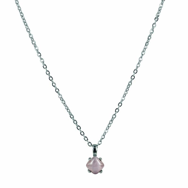VICTORIA Långt Halsband Rosa/Stål - Astrid & Agnes - Snabb frakt & paketinslagning - Nordicspectra.se