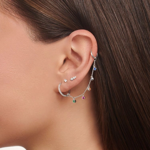 Ohrklemme Bunte Steine Silber von Thomas Sabo, Schneller Versand - Nordicspectra.de