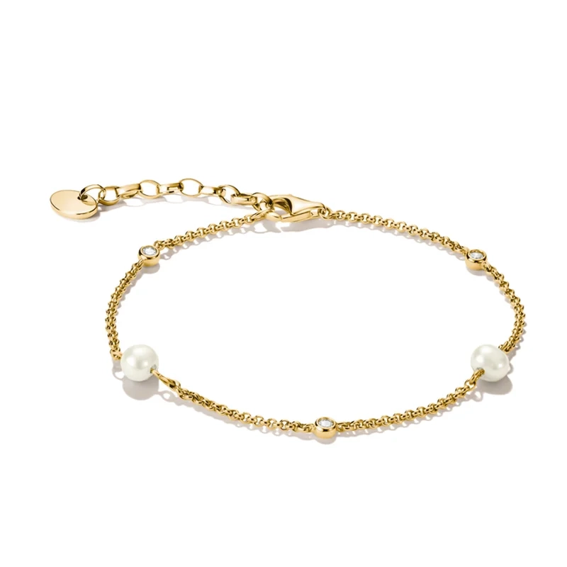 Thomas Sabo - Vita Pärlor & Stenar Armband Guld