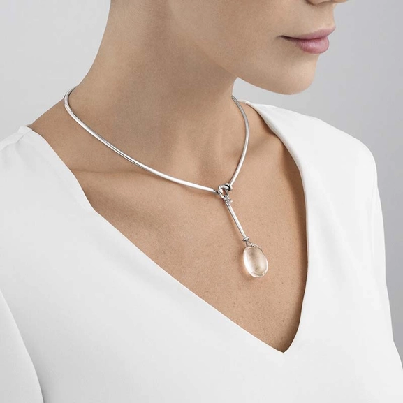 Dew Drop Halsring med Hängsmycke Bergskristall - Georg Jensen örhängen - Snabb frakt & paketinslagning - Nordicspectra.se