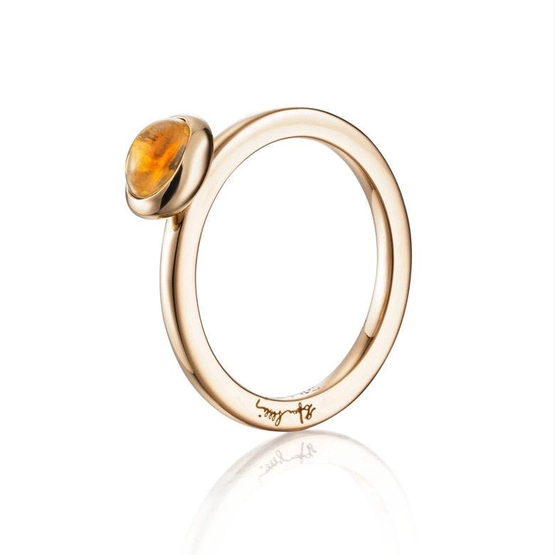 Efva Attling - Love Bead Ring Gold - Citrine
