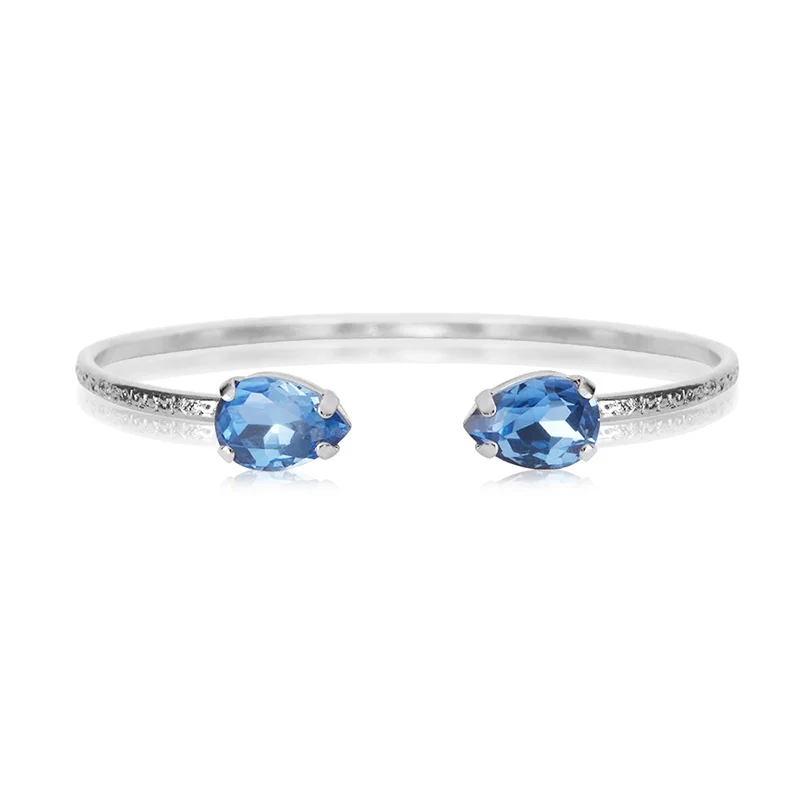 Caroline Svedbom – Petite Drop Bracelet Rhodium Lapis