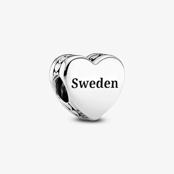 Sverige Häst Hjärta Berlock - PANDORA - Snabb leverans & paketinslagning - Nordic Spectra
