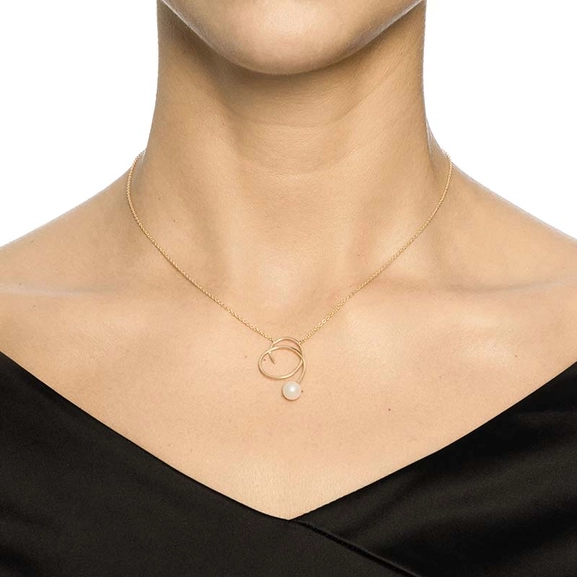 Little Curly Pearly Necklace Gold - Efva Attling - Skandinaviska Designsmycken - Nordic Spectra