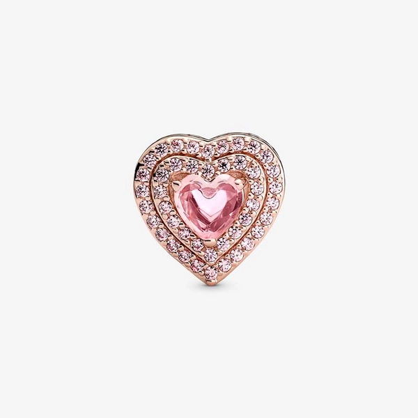 Sparkling Levelled Heart Berlock Rosé - PANDORA - Snabb frakt & paketinslagning - Nordicspectra.se