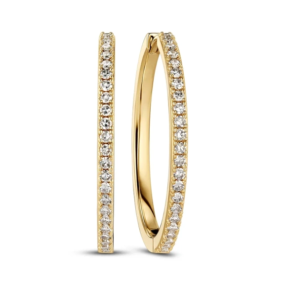 Alba X-Grande Earrings i 14K guld med glittrande syntetiska diamanter