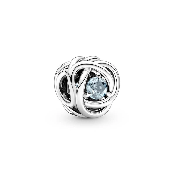 März Geburtsstein Meer Aquablauer Ewigkeitskreis Charm von PANDORA, Schneller Versand - Nordicspectra.de