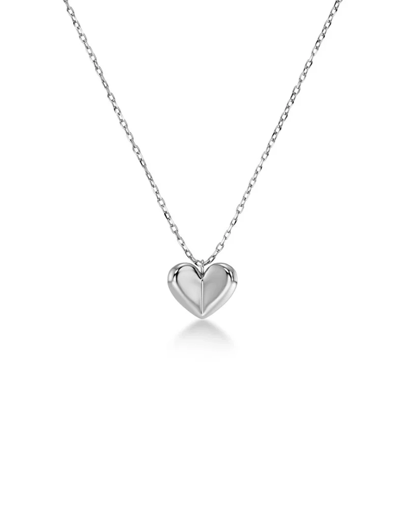Hjärtaformat halsband i blankt rostfritt stål med facettslipad ankarkedja från Edblads True Love-serie för Alla Hjärtans Dag.