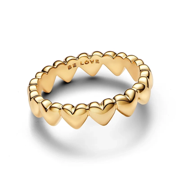 Ring med Rad av Hjärtan Guld - PANDORA - 1-2 dagar leverans - Gratis paketinslagning