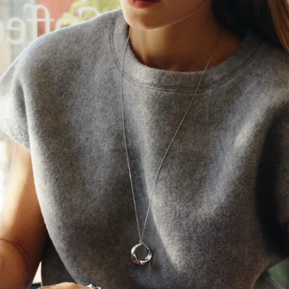 modell Helix Necklace L i rostfritt stål