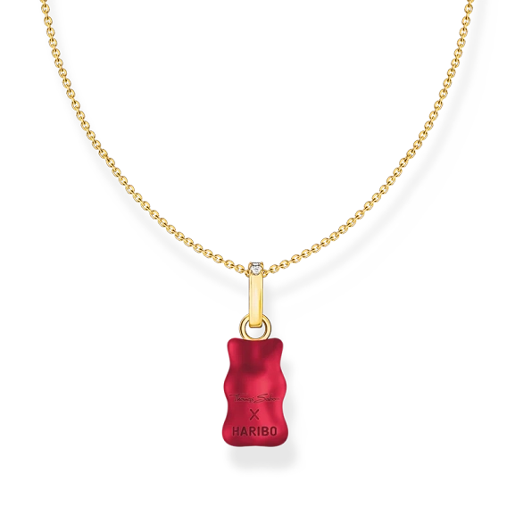 HARIBO Halsband med Röd Gummibjörn Guld - Thomas Sabo - Snabb leverans & paketinslagning - Nordic Spectra