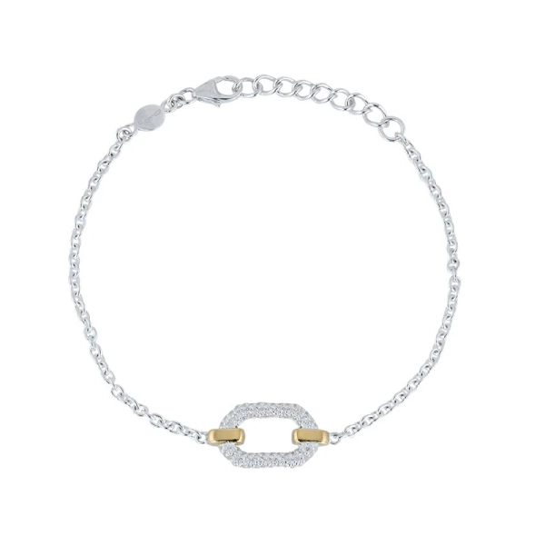 Healing Source Armband i silver och 24K guldpläterat silver med cubic zirconia-stenar
