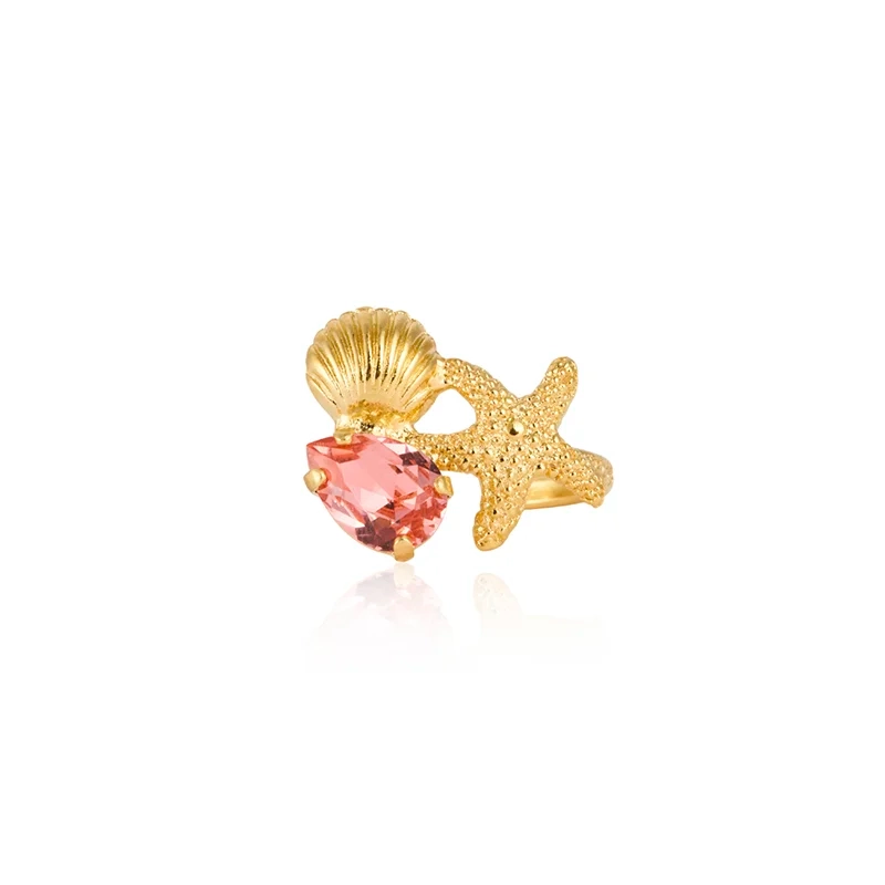 Caroline Svedbom - Seascape Ring Gold Rose Peach