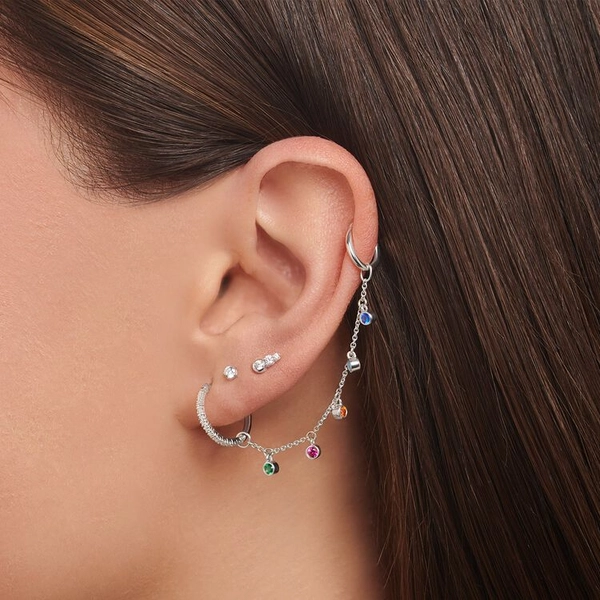 Ohrklemme Bunte Steine Silber von Thomas Sabo, Schneller Versand - Nordicspectra.de