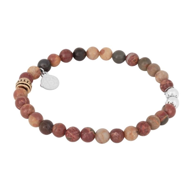 By Billgren - Beadsarmband Jasper/Röd Teen