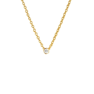 Hope Single Necklace Diamond Gold – minimalistische Halskette aus 18-karätigem Gold mit Brillantschliff-Diamant