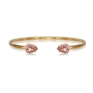 Guldpläterat armband med skimrande rosa kristall