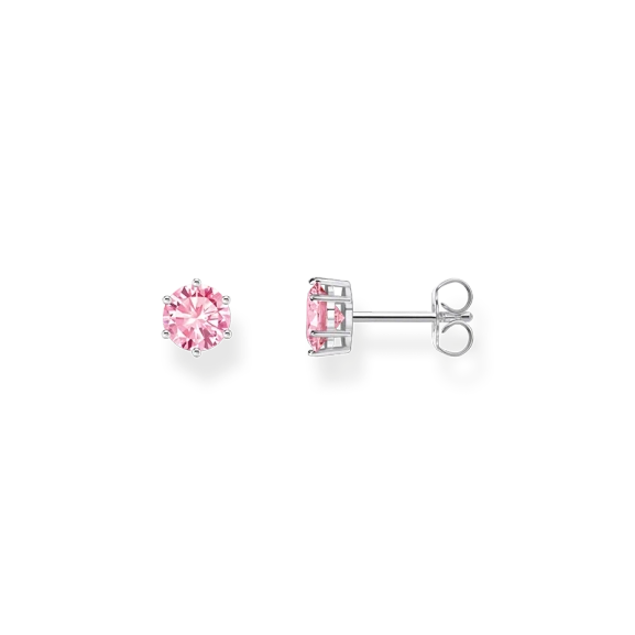Silver earrings with sparkling brilliant-cut pink stones - Thomas Sabo - Suuri valikoima & ilmainen lahjapaketointi - Nordic Spectra