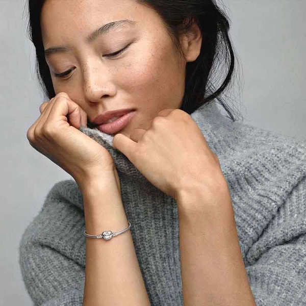 Pandora Moments Schlangen-Gliederarmband mit Herz-Verschluss von PANDORA, Schneller Versand - Nordicspectra.de