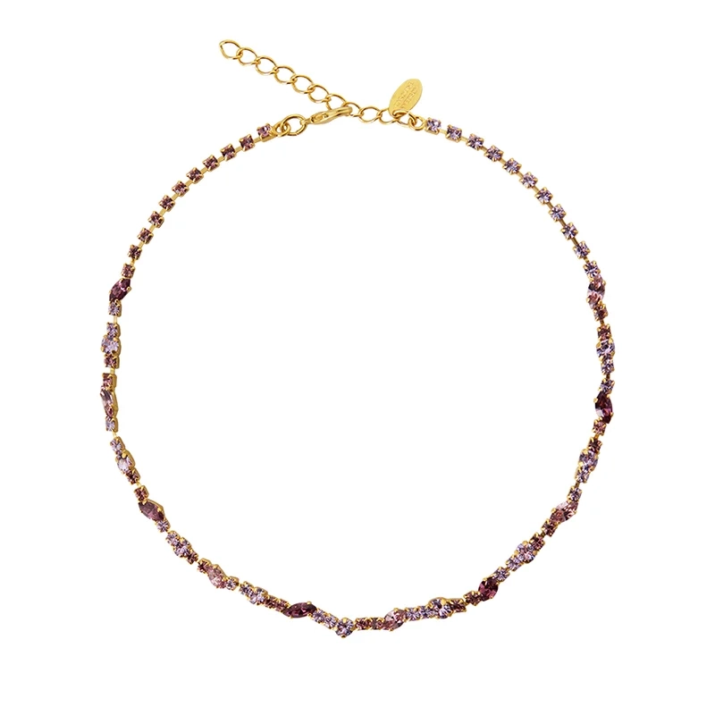 Caroline Svedbom - Antonia Necklace Gold Violet Combo