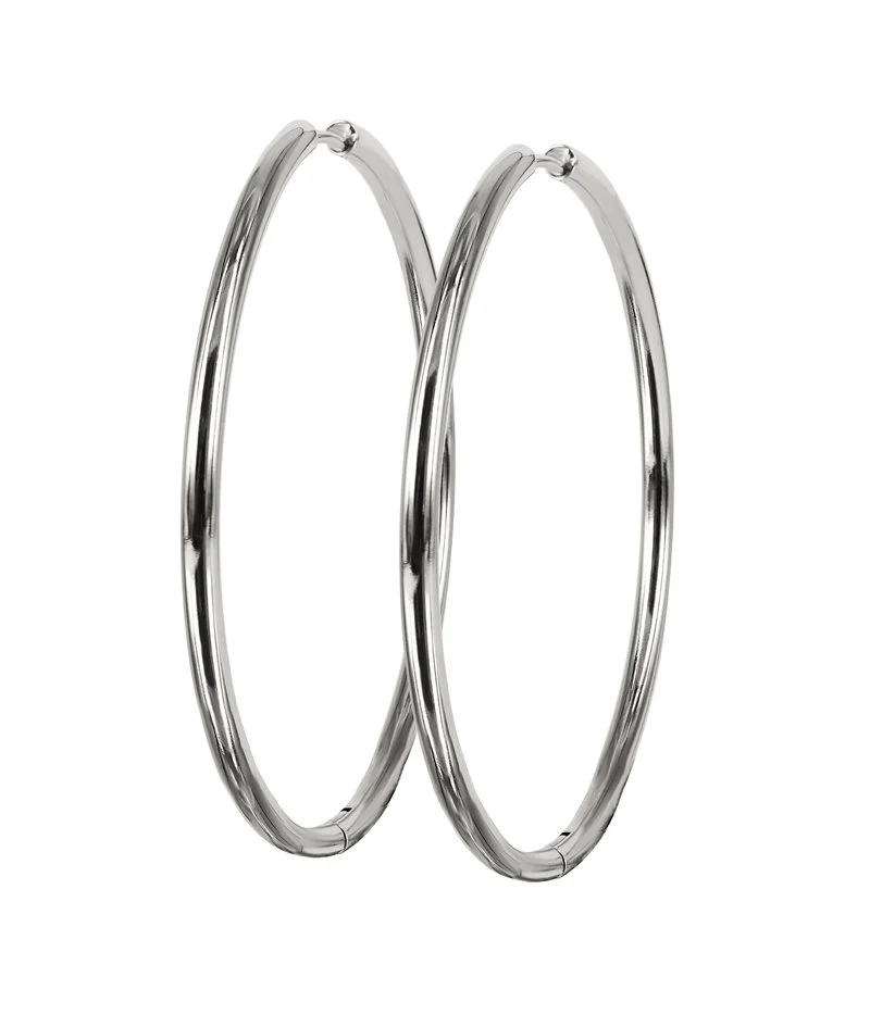 Astrid & Agnes - LUCY Plain Örhängen 50 mm Stål