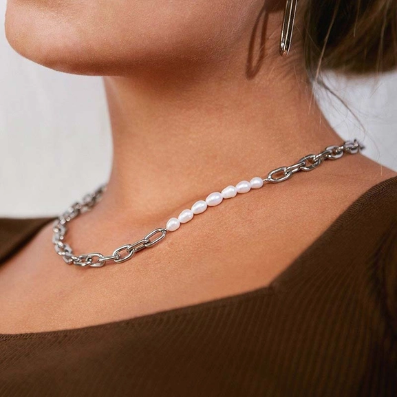 Trellis Pearl Necklace Steel - Edblad - Snabb frakt & paketinslagning - Nordicspectra.se