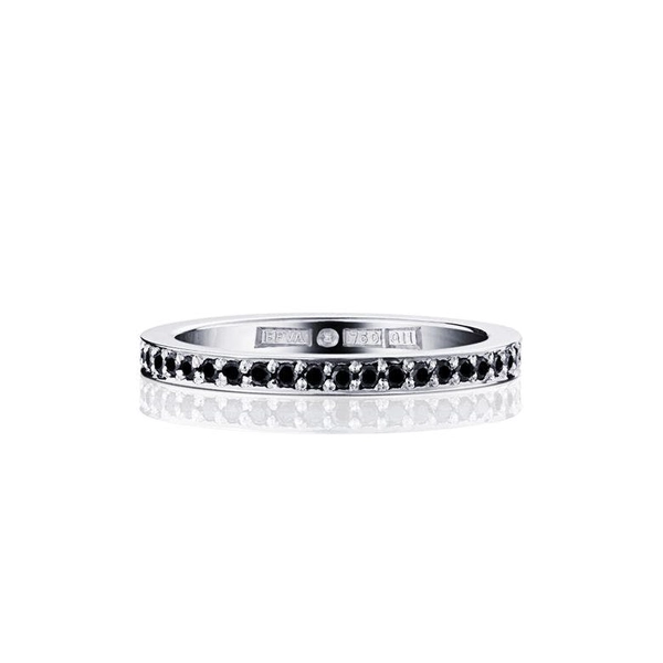 Stars & Signature In Black Thin Ring White Gold - Efva Attling ringar - Snabb frakt & paketinslagning - Nordicspectra.se