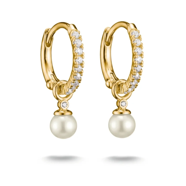 Pearls & Sparkling Stones Creoles Gold - Thomas Sabo - Suuri valikoima & ilmainen lahjapaketointi - Nordic Spectra