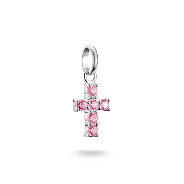 Charm-Anhänger Kreuz mit pinken Steinen Connect Silber - Thomas Sabo - Nordic Spectra