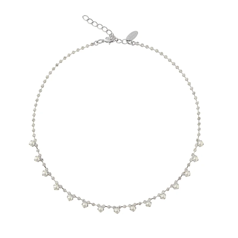 Alternativ bild 0 för Lily halsband pearl rhodium