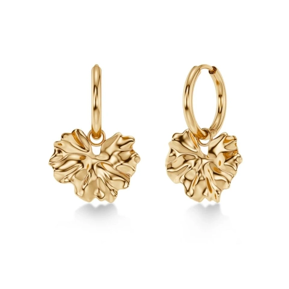 Hoops i 14K guldplätering med avtagbar charm