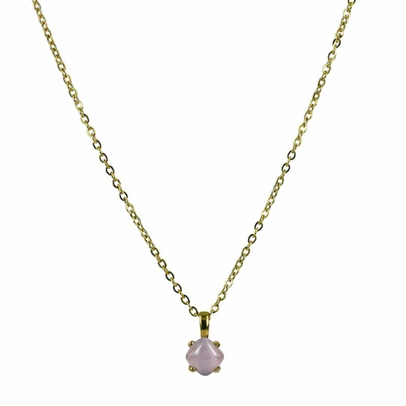 Astrid & Agnes - VICTORIA Långt Halsband Rosa/Guld