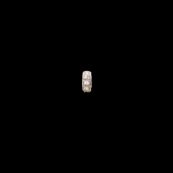 Charm Spacer Pavé aus Silber mit 11 im Labor gezüchteten Diamanten