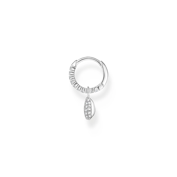 Einzel Creole Mit Weißen Steinen und Muschel Silber von Thomas Sabo, Schneller Versand - Nordicspectra.de