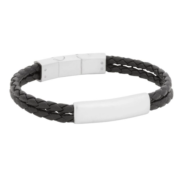 Flätat Dubbelarmband Svart Med Stållås - By Billgren - Snabb frakt & paketinslagning - Nordicspectra.se