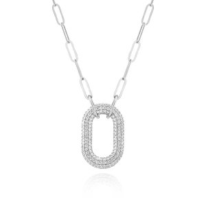 Capri Uno Halsband i silver med gnistrande Cubic Zirconia-stenar från Sif Jakobs Capri-kollektion. Justerbar längd för perfekt passform.