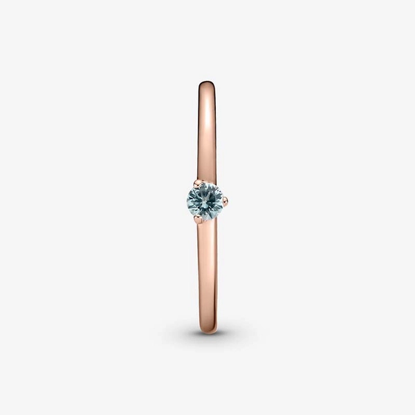 Ljusblå Solitärring Rosé - PANDORA - Snabb frakt & paketinslagning - Nordicspectra.se