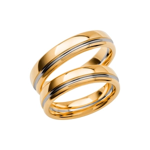 SR3019-5 Guld/Vitguld - Vigsel- & förlovningsringar - Schalins - Fri storleksändring* - Nordic Spectra
