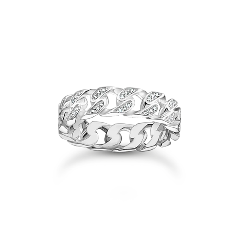 Thomas Sabo - Pansarlänk Glittrande Stenar Ring