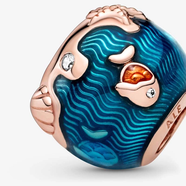 Schimmernde Wellen und Fisch Charm von PANDORA, Schneller Versand - Nordicspectra.de