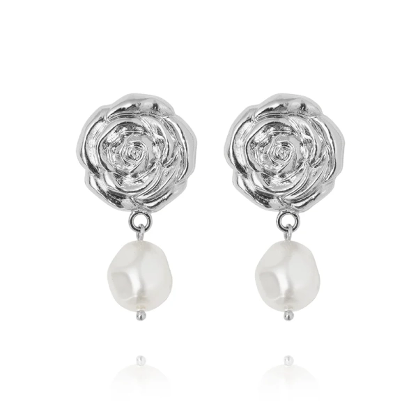 Rosita Pearl Earrings Rhodium Pearl - Caroline Svedbom - Snabb frakt & paketinslagning - Nordic Spectra