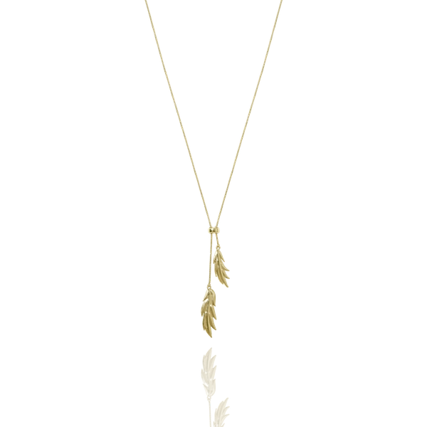 Feather/Leaf Double Neck Gold -CU Jewellery - Snabb frakt & paketinslagning - Nordicspectra.se