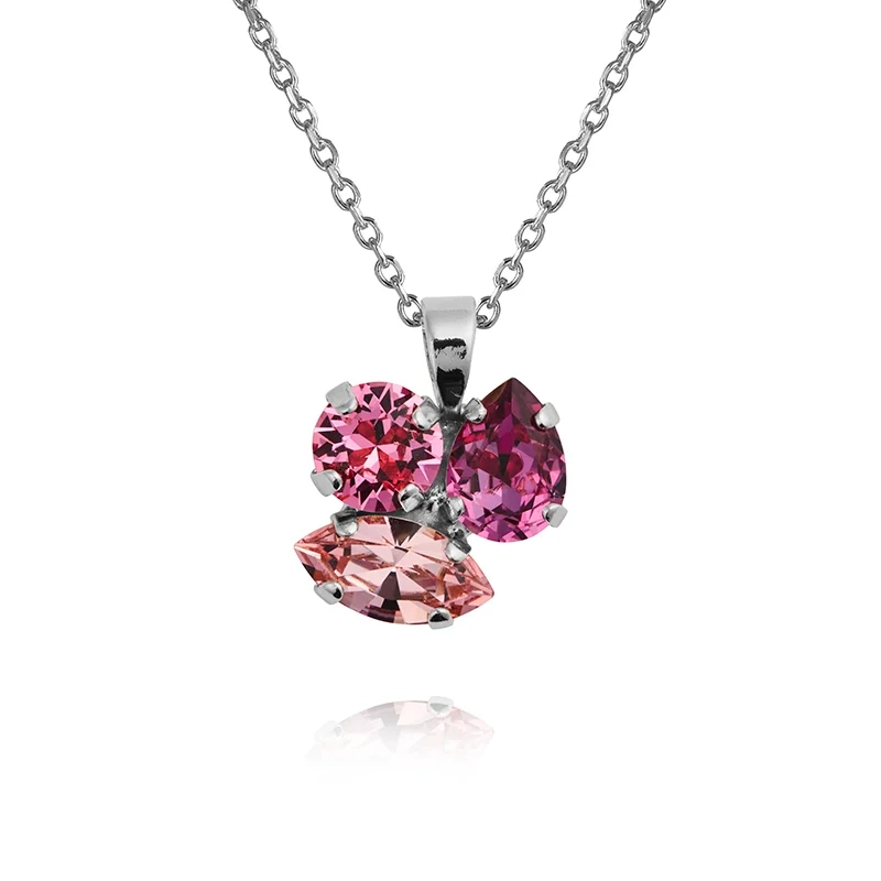 Caroline Svedbom - Ana Necklace Rhodium Dark Rose Combo