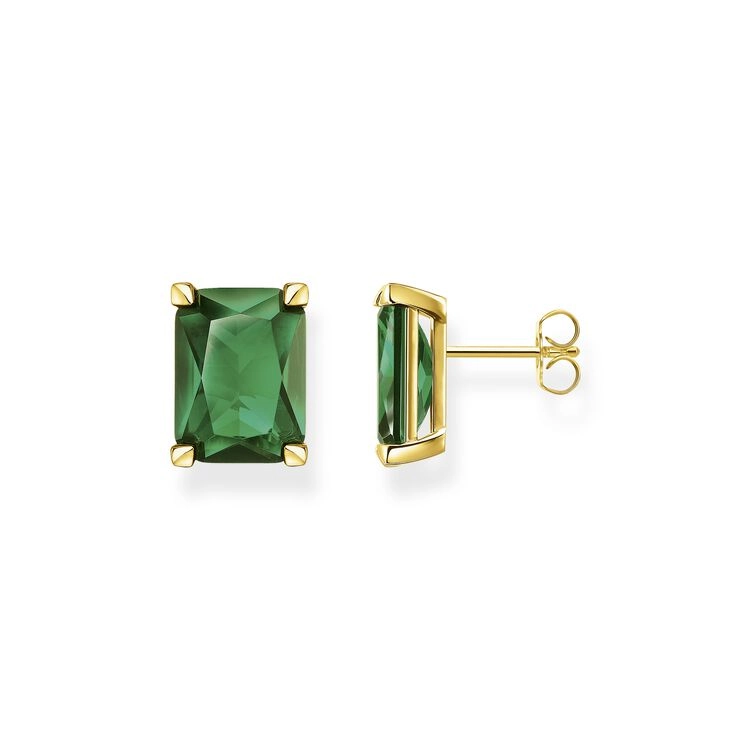 Thomas Sabo – Stiftörhängen Grön Sten Guld